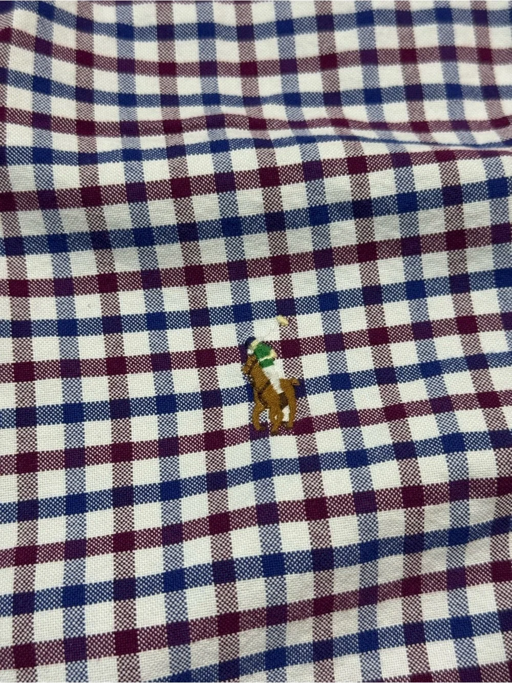 Polo Ralph Lauren Long Sleeve Button Down Shirt Red Blue White, Men’s Size M